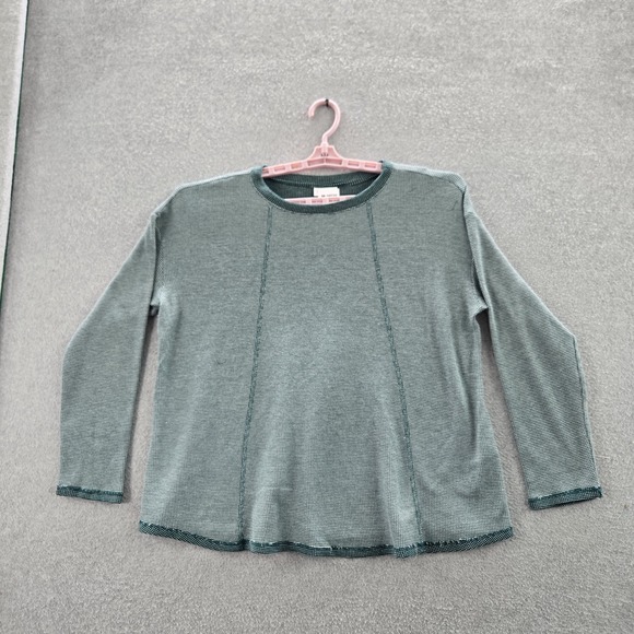 J. Jill Tops - J. Jill Women Blouse XL Green Geometric Crew Neck Pullover Tunic Waffle Knit